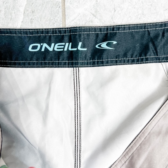 O’Neill Men’s Blue Gray Striped Quick Dry Performance Board Shorts Size L - Picture 6 of 8
